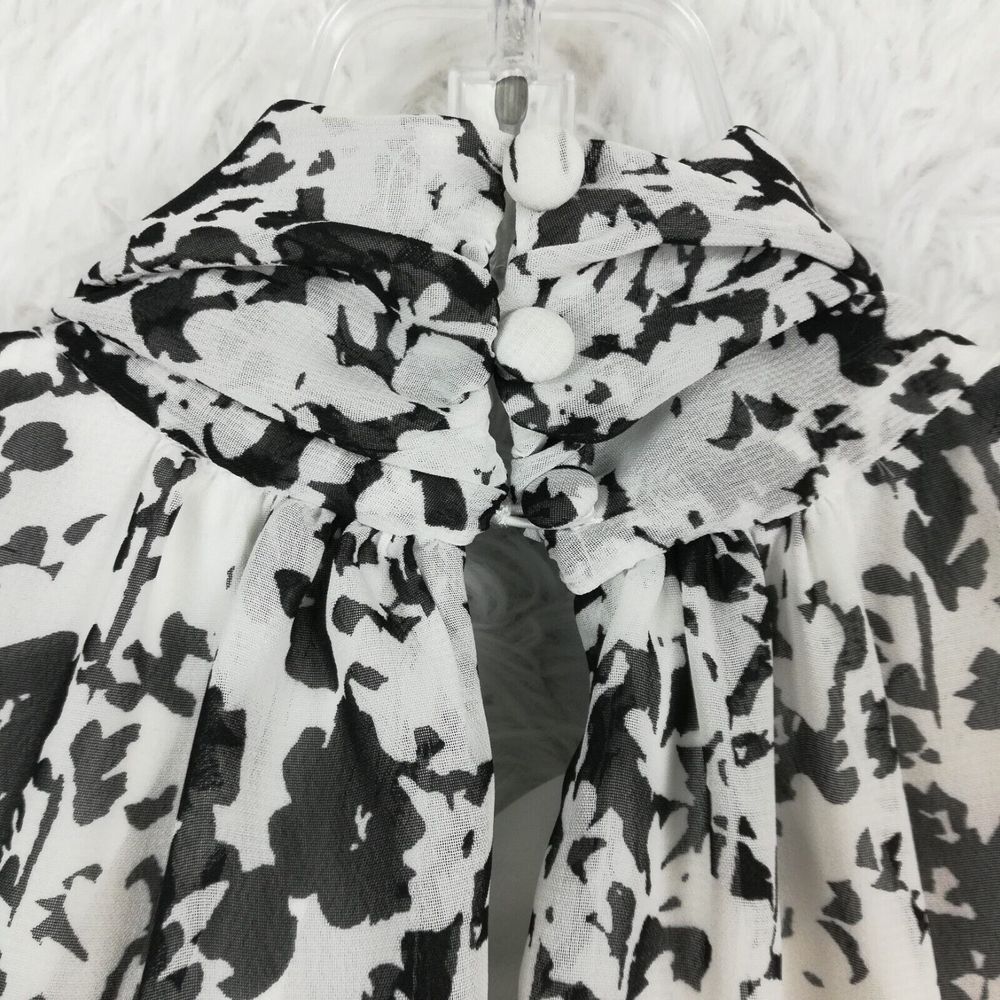 Jessica Simpson Womens Dress Halter Shift Above Knee White Black Floral Tie 2 - Picture 8 of 12